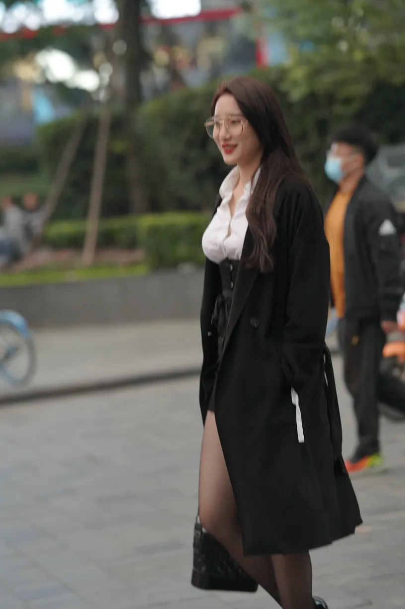 [Mzsock] NO.160 Long legs in black stockings street photography#[105P]-64